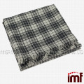 White Black Scarf Check Scarf Plaid Scarf Square Scarf Tassel Scarf